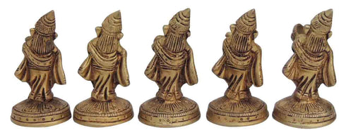 Brass Musical Ganesh 5 pcs set God Idol 0.3kg