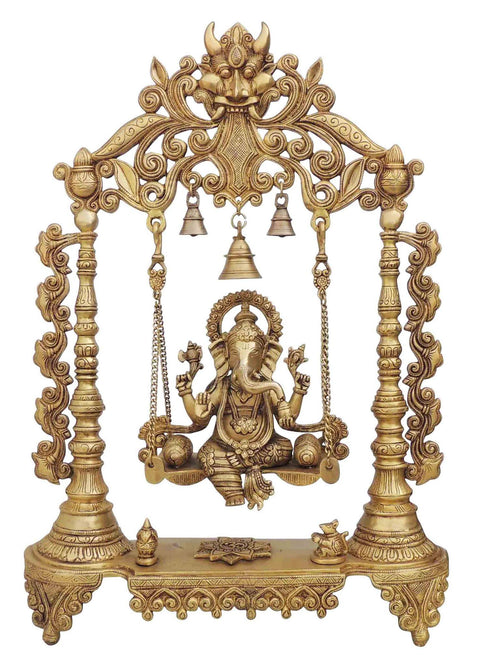 Brass Ganesh Ji God Idol Statue 4.093Kg