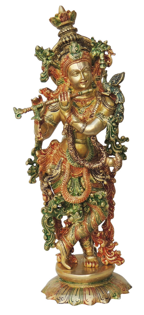 Brass Krishna Statue 14.2Kg