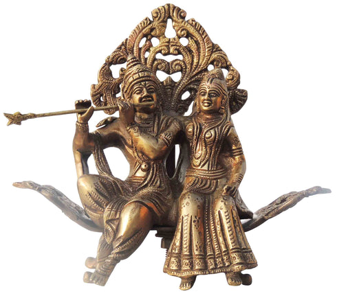 Brass Radha Krishna God Idol Statue 2.88Kg