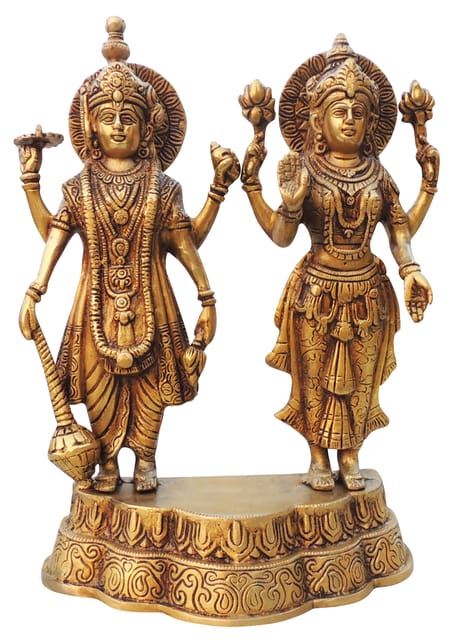 Brass Vishnu Laxmi Idol Statue 5.23Kg