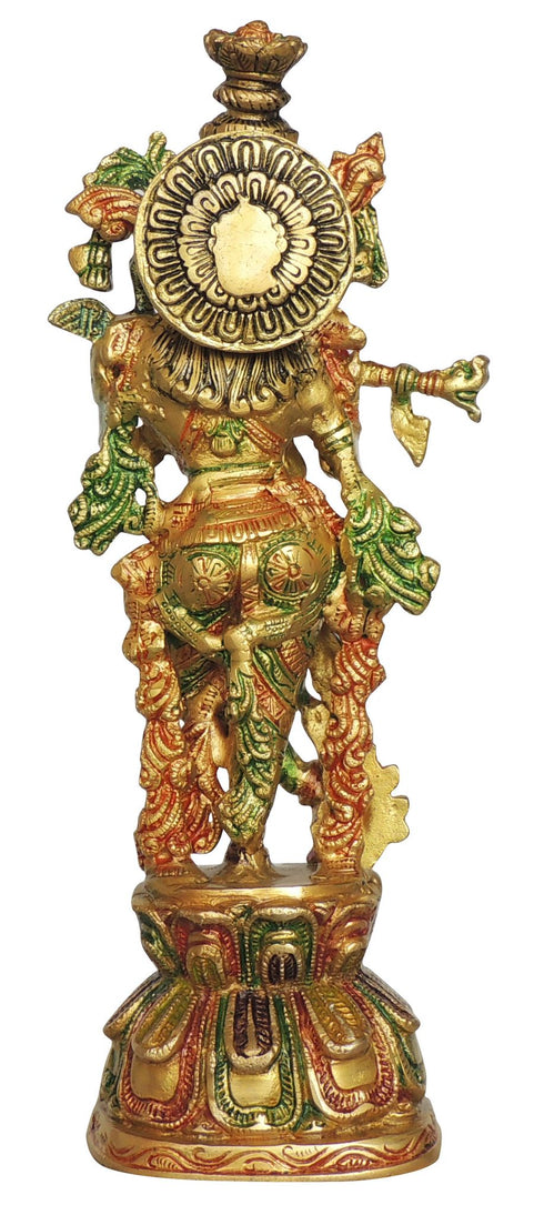 Brass Krishna Ji God Idol Statue 3.38 Kg