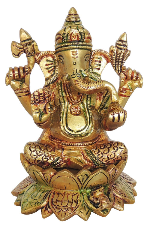 Brass Ganesh Ji God Idol Statue 1.22 Kg