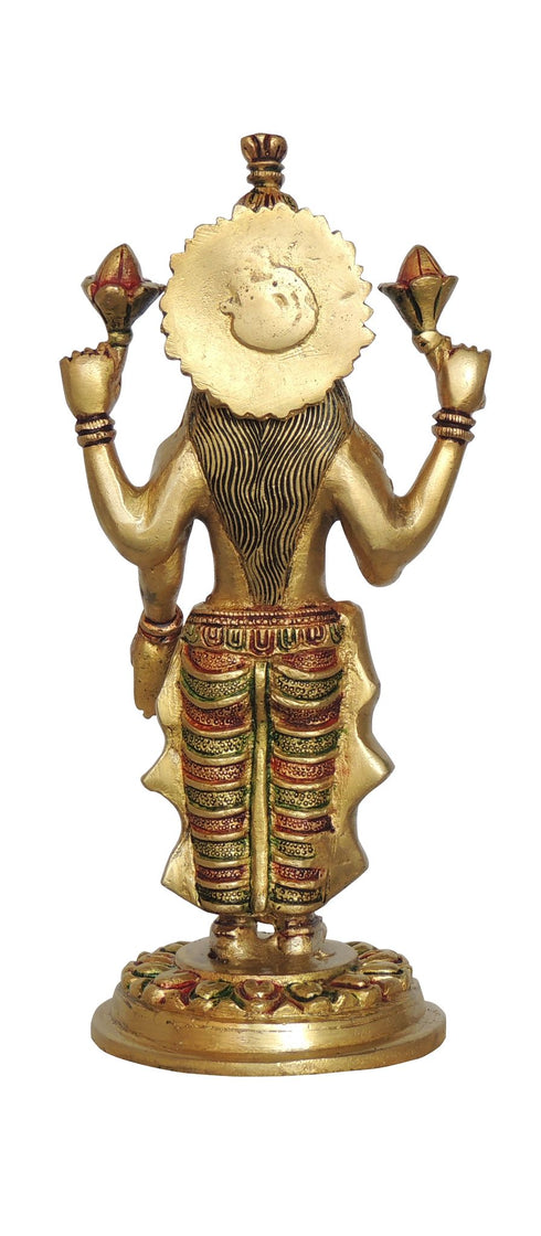 Brass Laxmi Colour Goddess Idol Statue 1.38 Kg