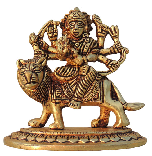 Brass Goddess Durga Idol 0.68Kg
