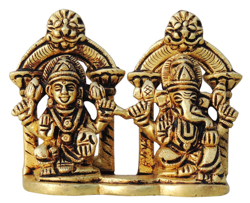 Brass Ganesh Laxmi Ji God Idol Statue 0.42Kg