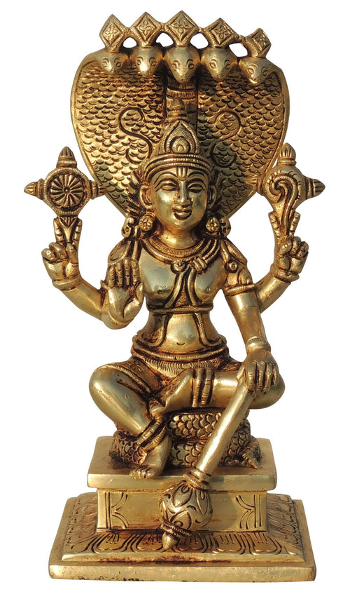Brass Vishnu Ji God Idol Statue 3.34Kg