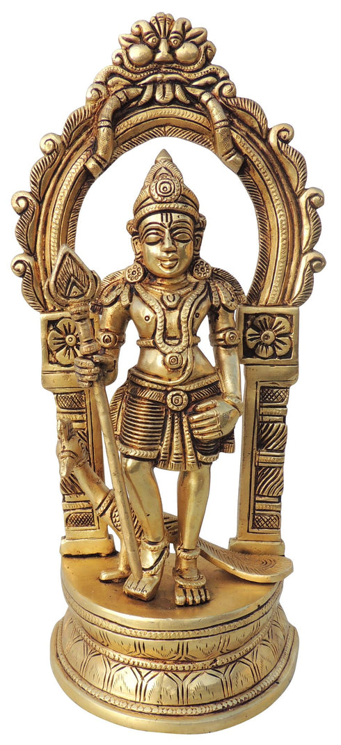 Brass Murugan God Idol Statue 2.94Kg