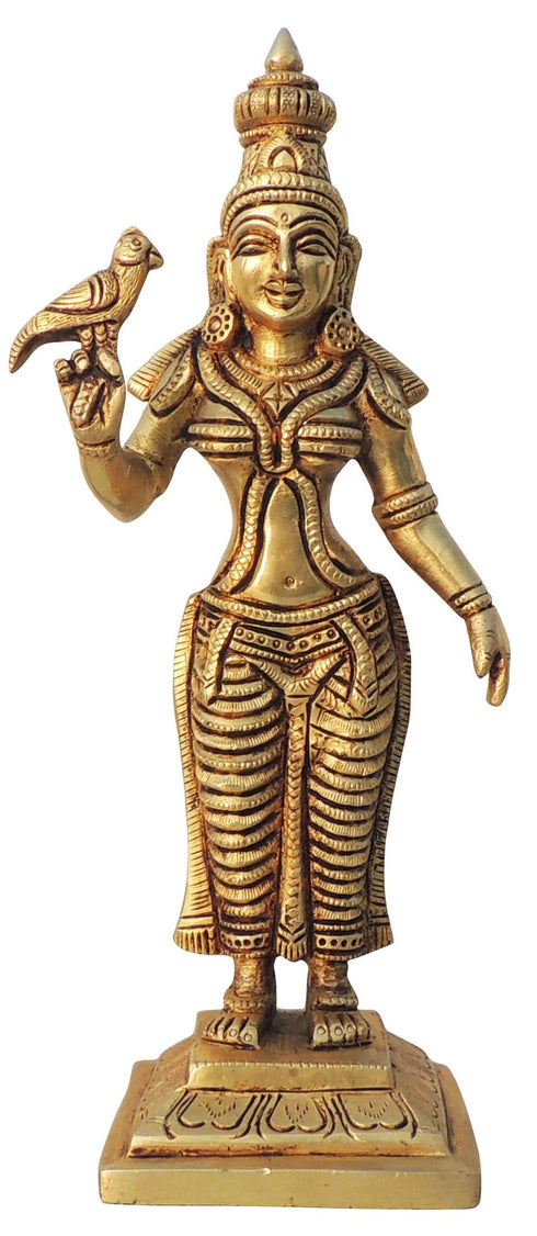 Brass Meenakshi Devi Idol Statue 1.66Kg