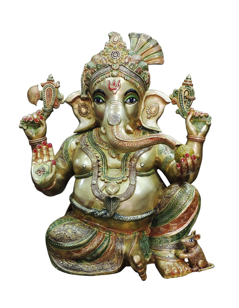 Brass Ganesh Ji Statue Idol 27Kg