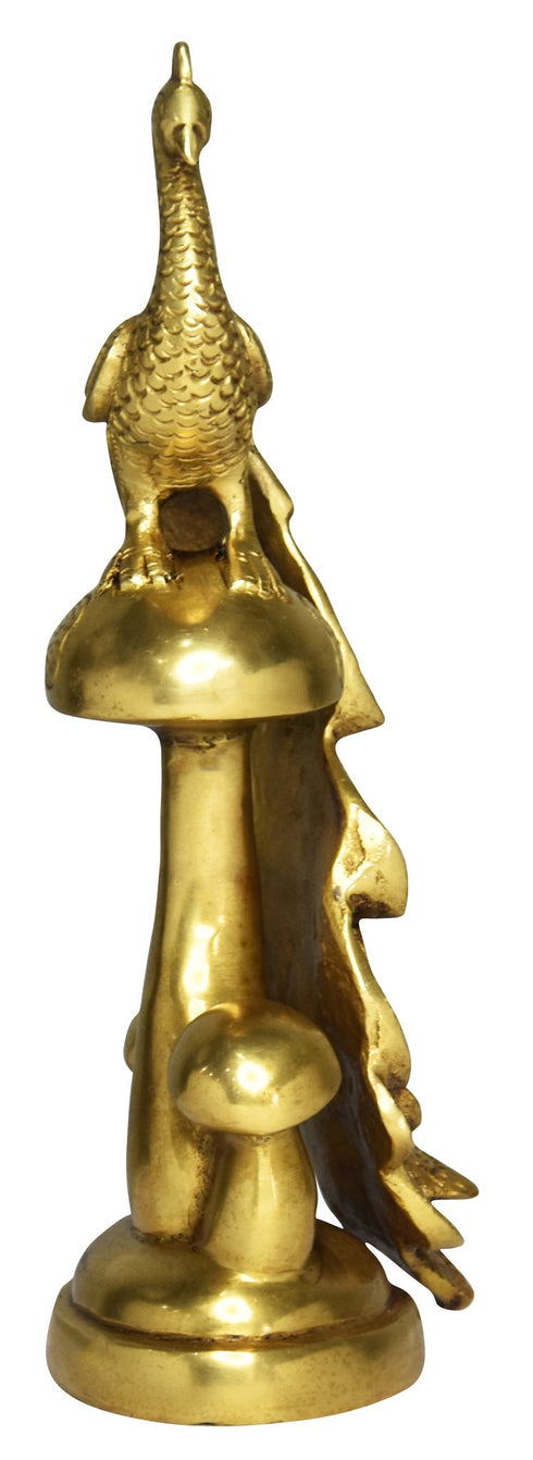 Brass Peacock On Mushroom Small Idol 1.5Kg