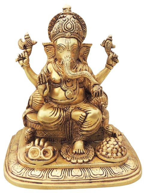 Brass Showpiece Ganesh Ji God Idol 5.3 Kg