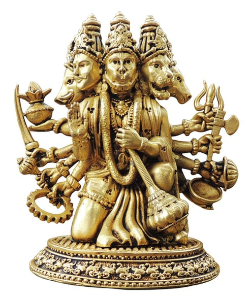 Panchmukhi Hanuman idol in Brass 720g