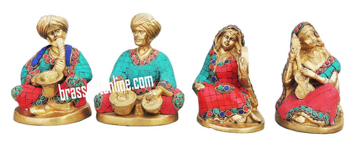 Brass Rajasthani Musical Set Of 4 Pieces 7.78Kg