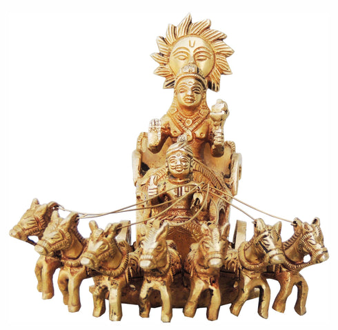 Brass Surya Dev Rath Idol 1.788Kg