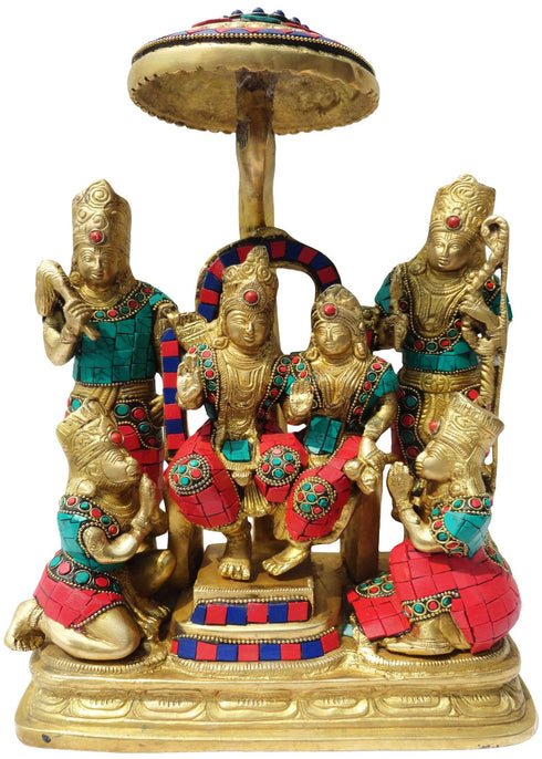 Brass Ram Darbar Stone God Idol Statue 11.62Kg