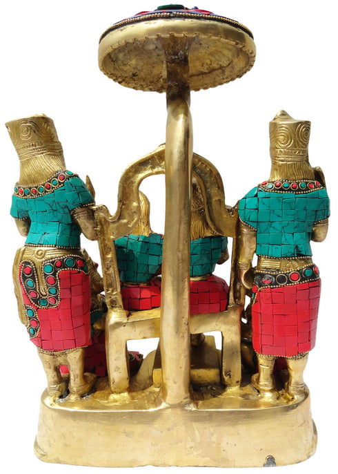 Brass Ram Darbar Stone God Idol Statue 11.62Kg