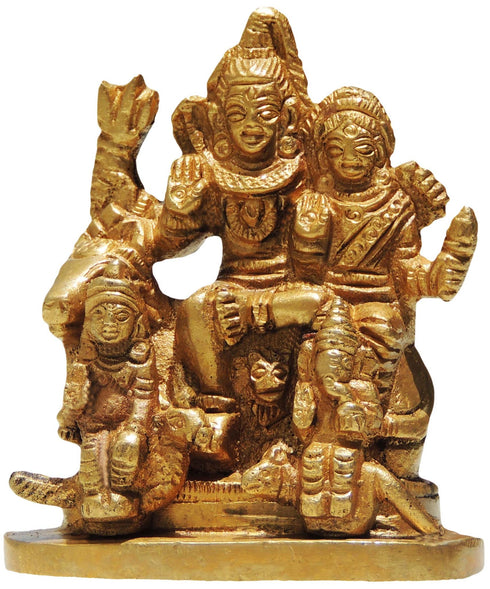 Brass Shiv Parivaar Small Idol Statue 0.272Kg