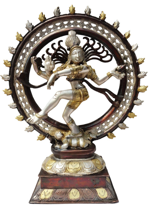 Brass Nataraja Statue With Tri Color Finish 4.3Kg