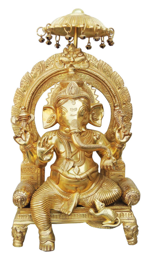 Brass Umberala Ganesh Ji Statue 11.4Kg