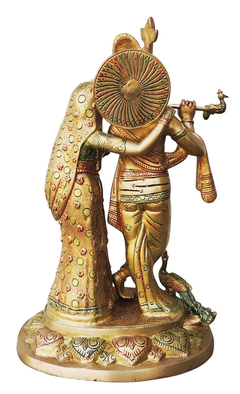 Brass Radha Krishna God Idol Statue 6.154Kg