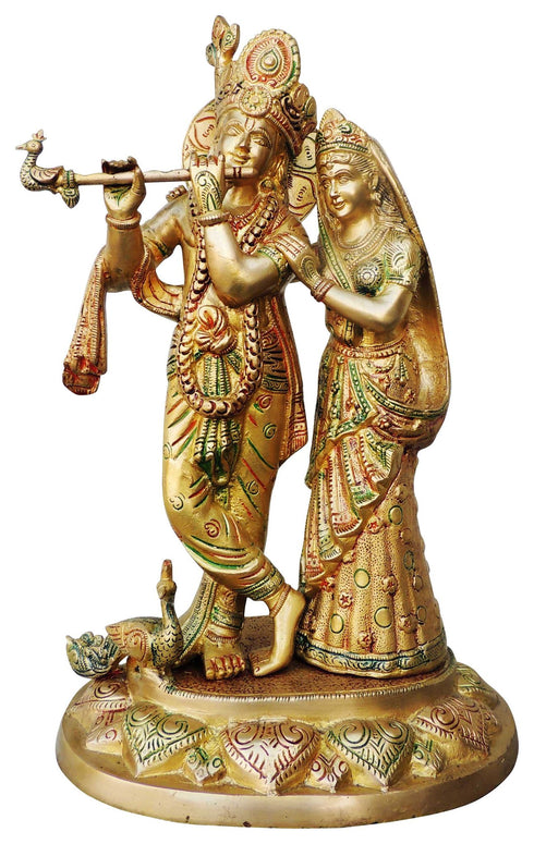 Brass Radha Krishna God Idol Statue 9.732Kg