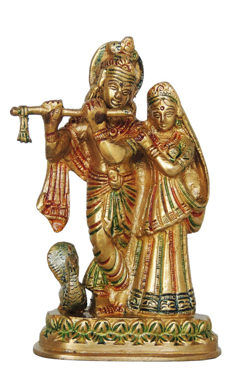 Brass Radha Krishna Same Base God Statue 0.915Kg
