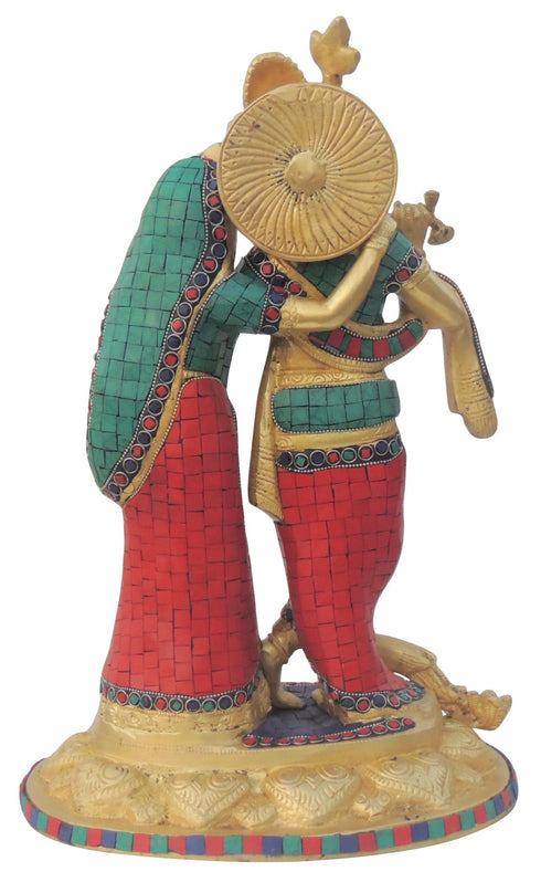 Brass Radhe Krishna Statue God Idol 10.44Kg