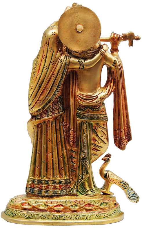 Brass Radha Krishna God Idol Statue 3.76Kg