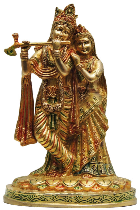 Brass Radha Krishna God Idol Statue 2.52Kg
