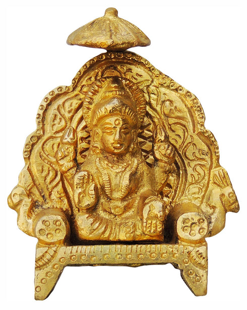 Brass Laxmi Ji With Chati Goddess Idol Statue 0.18Kg