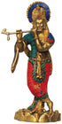 Brass Krishna Stone Idol 2.246Kg