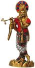 Brass Krishna Stone Idol 2.168Kg