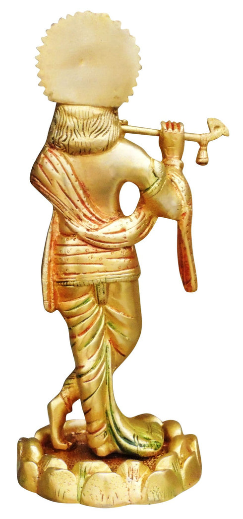 Brass Krishna Colour Statue 1.96Kg
