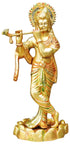 Brass Krishna Colour Statue 1.96Kg