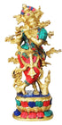 Brass Krishna Stone Idol 3.37Kg
