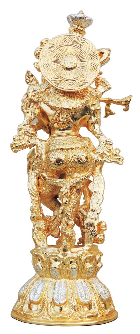 Brass Krishna In Two Tone Finish Statue 5.53Kg