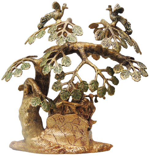 Brass Tree Radha Krishna Colour God Statue 6.952Kg