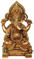 Brass Ganeshji With Base God Idol Statue 16.118Kg