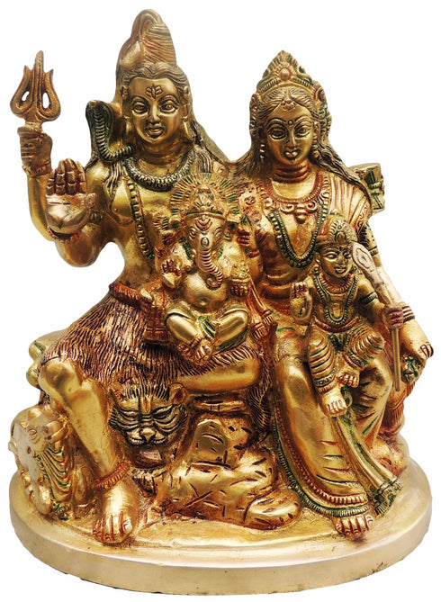 Brass Shiv Parivar Colour Idol Statue 4.668Kg