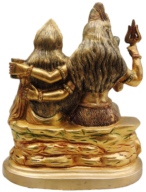 Brass Shiv Parivar Colour Idol Statue 4.668Kg