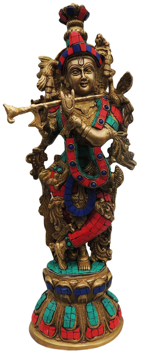Brass Krishna Statue 6.23Kg