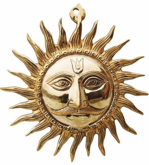 Brass Wall Hanging Sun Statue 1.32Kg
