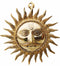 Brass Wall Hanging Sun Statue 1.32Kg