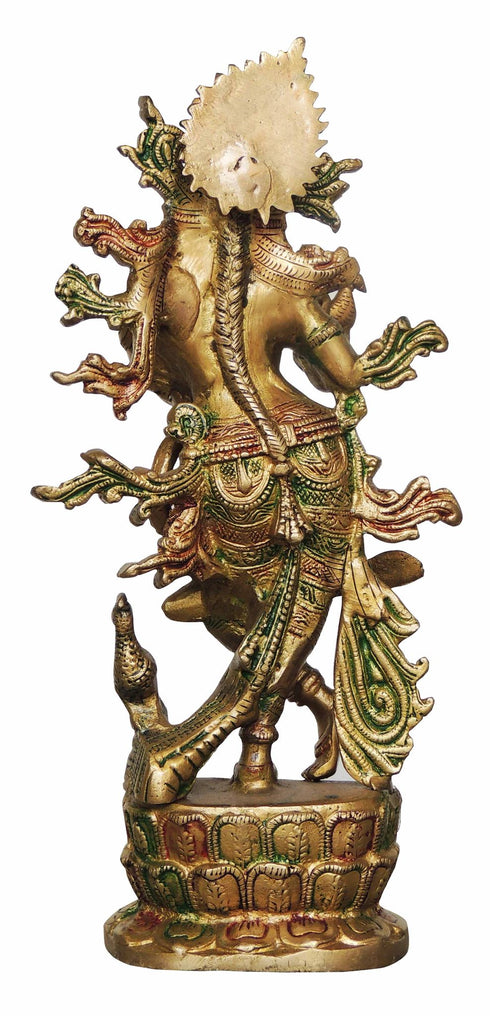 Brass Krishna Colour Statue 2.95Kg
