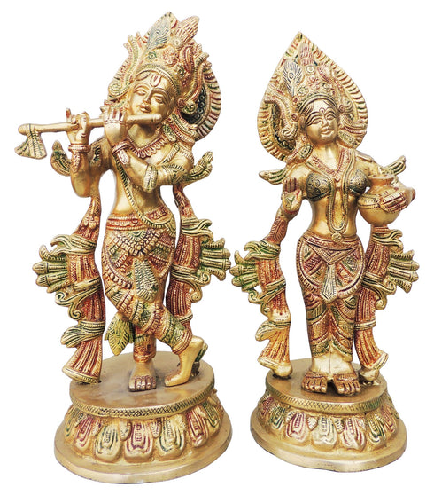 Brass Radha Krishna God Idol Statue 6.12Kg