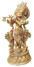 Brass Krishna Colour Statue 3.34Kg