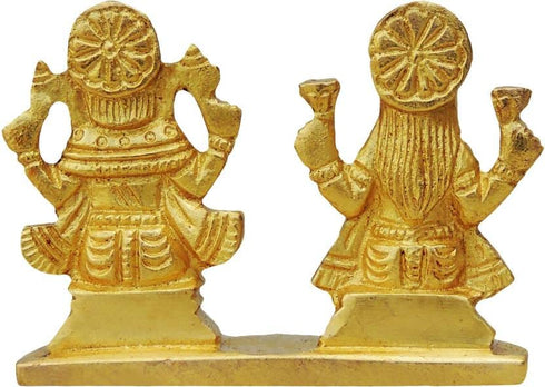 Brass Laxmi Ganesh One Same Base God Idol 0.16Kg