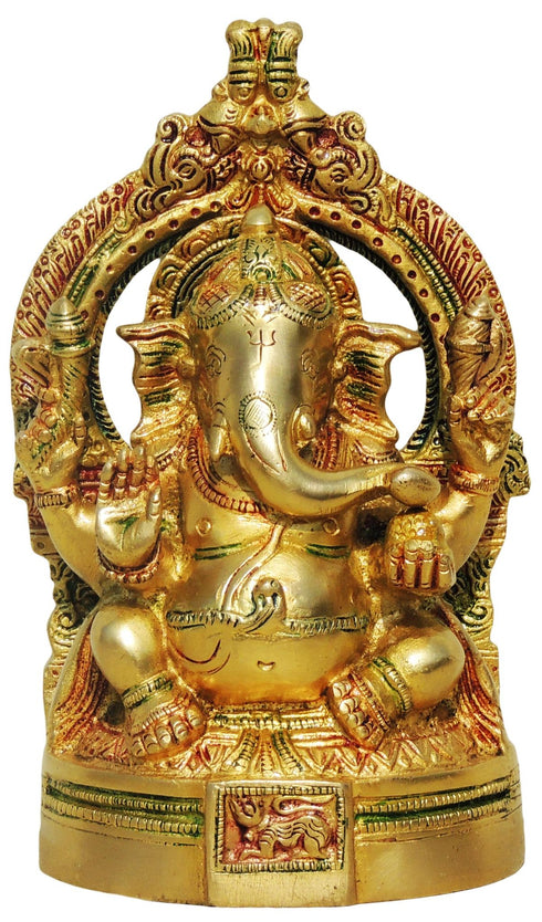 Brass Ganesh With Frame Statue 1.52Kg