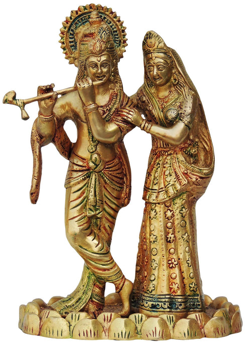 Brass Radha Krishna On Kamal Base 3.88Kg